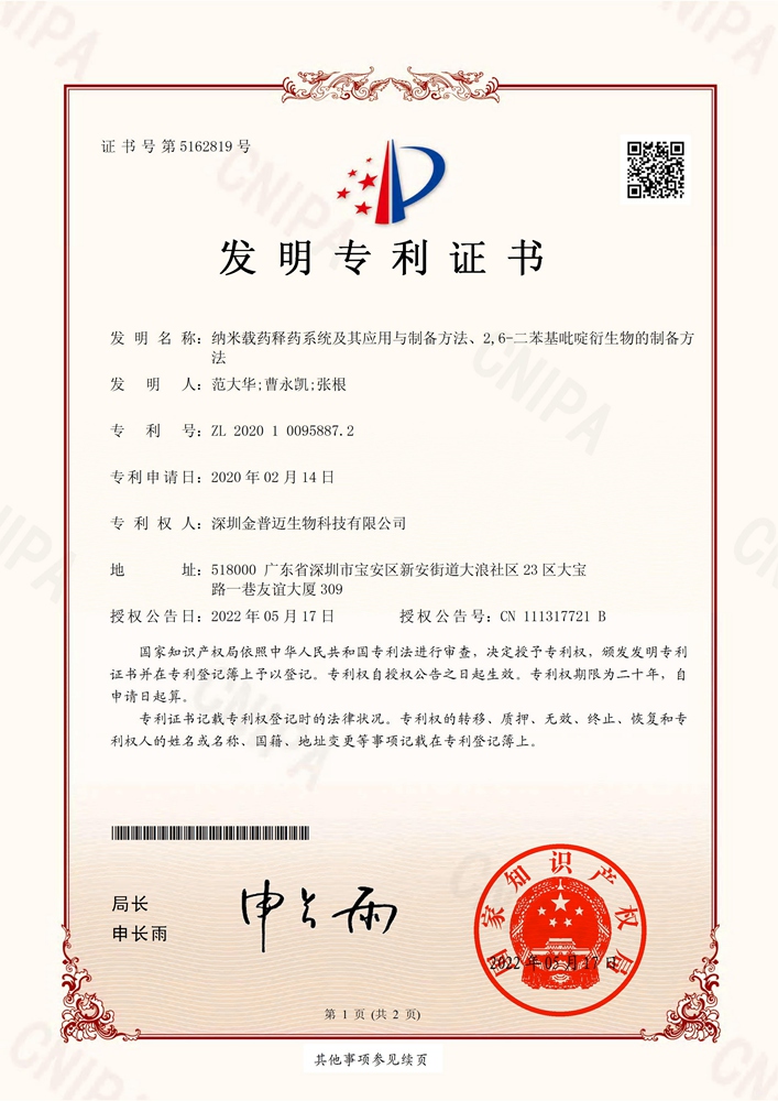 纳米载药释药系统及其应用与制备方法，2,6-二苯基吡啶衍生物的制备方法